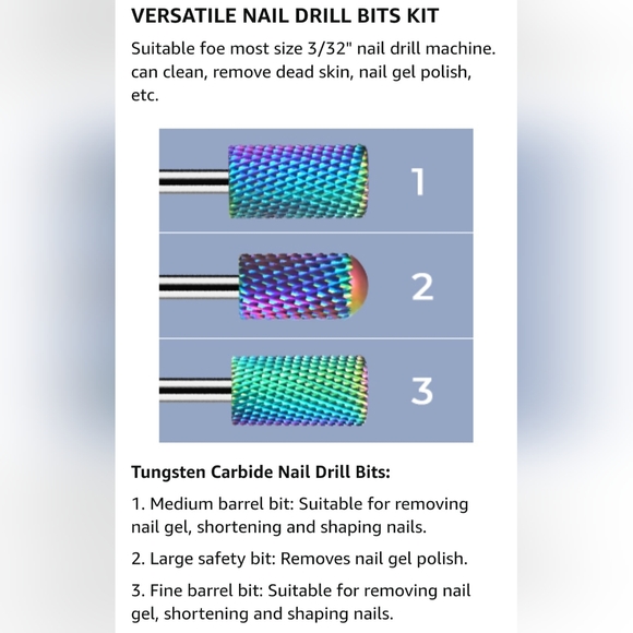 NEW IN THE BOX Easy inBeauty 10 Pcs Nail Drill Bit Set - Picture 9 of 14
